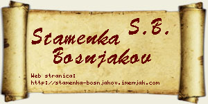 Stamenka Bošnjakov vizit kartica